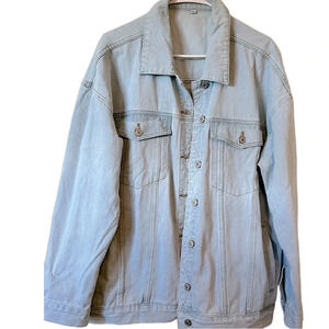 NEW Womens Jean Jacket Oversized Boyfriend Trucker Denim Jackets for Women